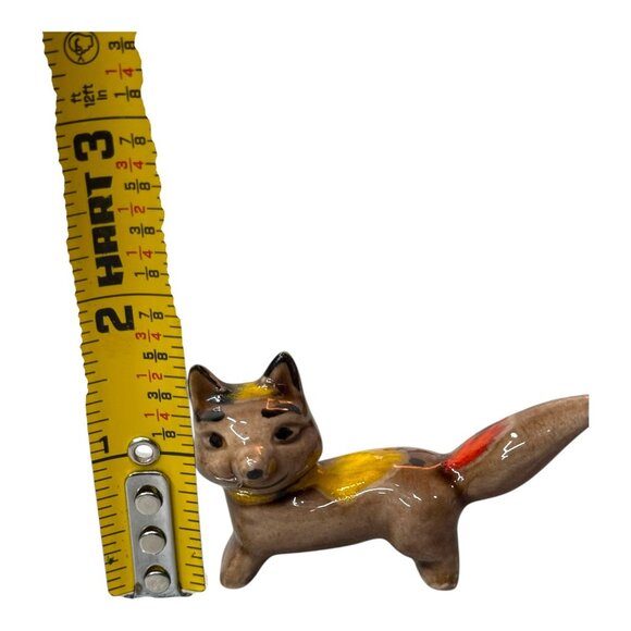 Vintage Forest Creatures Mexico Pottery Set 4 Animal Figurines Signed Fox Mini - Picture 4 of 13